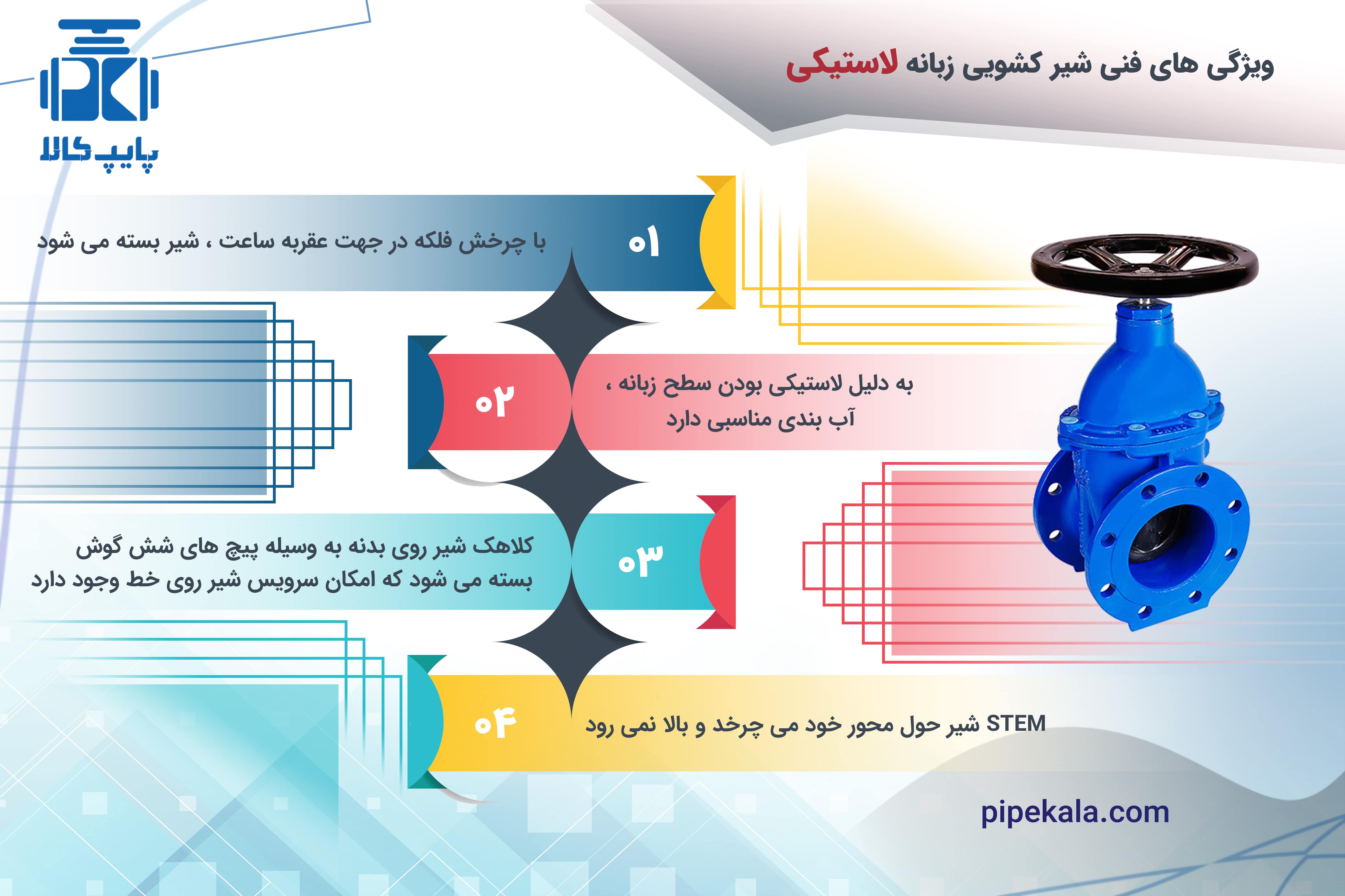 شیر کشویی زبانه لاستیکی